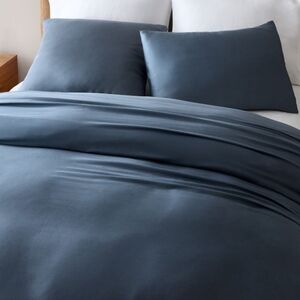 West Elm Silky Tencel Duvet Cover, Size King/California King, Color Stormy Blue